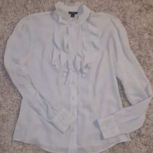 Ann Taylor Dressy Ruffle Blouse Size Small